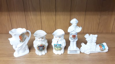 Lot 167 - Selection of Crested China models including Policeman, Boy Scout, Lighthouse etc, various manufacturers to include Carlton, Willow Art and Shelley