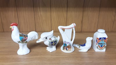 Lot 167 - Selection of Crested China models including Policeman, Boy Scout, Lighthouse etc, various manufacturers to include Carlton, Willow Art and Shelley
