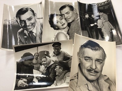 Lot 1440 - Autograph Clark Gable Actor c1950's Portrait Photograph handsigned 'To Dennis from Clark Gable'.  Plus four other Clark Gable unsigned photographs.