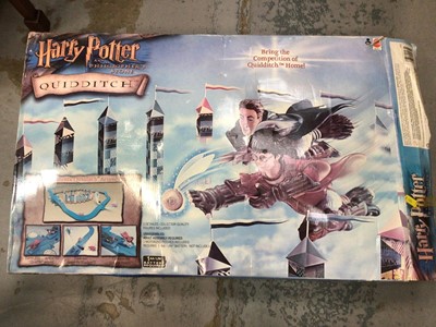 Lot 538 - Pair of mixed media floral pictures, pencilled signed by Lynsey Adams 1996 plus Harry Potter Quidditch game