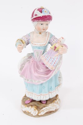 Lot 55 - Meissen figure of a girl with a doll