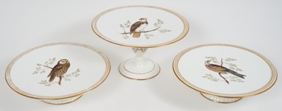 Lot 87 - Three 19th century footed ornithological dishes