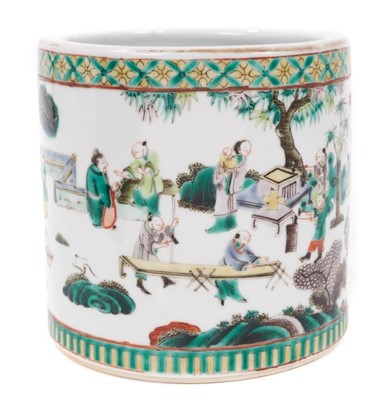 Lot 77 - Chinese famille verte brush pot
