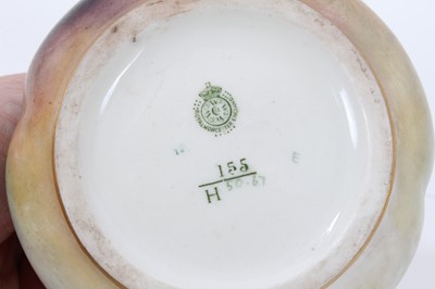 Lot 1242 - Royal Worcester vase, hand decorated with a Peacock, signed F. J. Dray