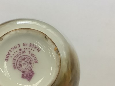 Lot 1249 - Royal Worcester cabinet cup and saucer, hand decorated with a Pheasant, signed Jas Stinton