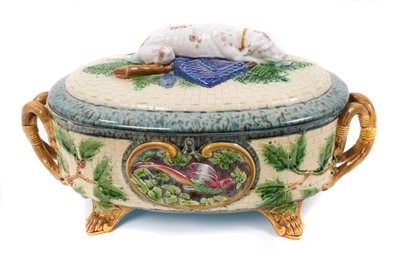 Lot 47 - Victorian Minton majolica game pie dish