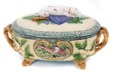 Lot 47 - Victorian Minton majolica game pie dish