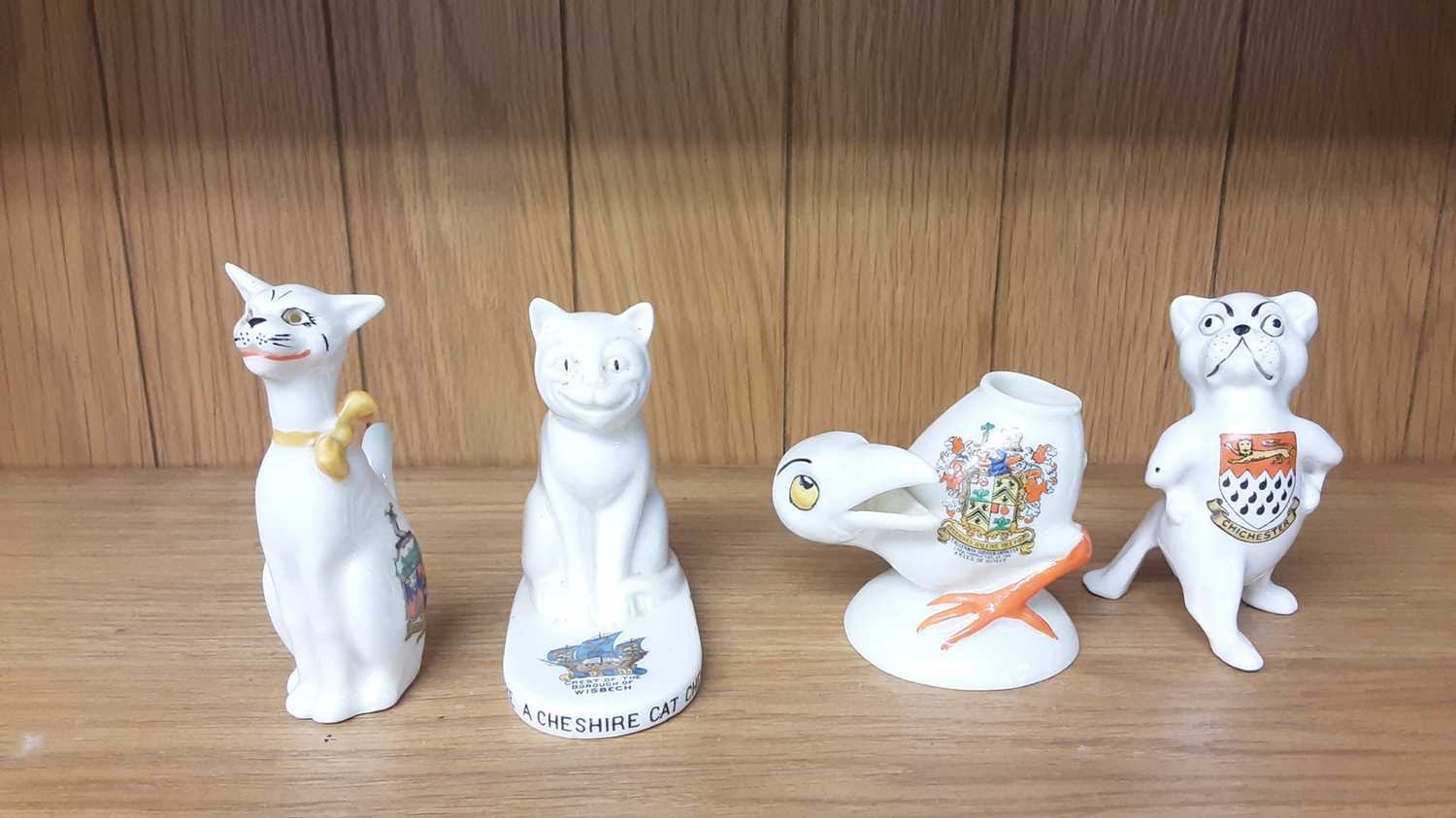 Lot 171 - Selection of Crested China models including Ducks, Cats, Dogs etc, various manufacturers to include W.H Goss, Arcadian and Willow Art