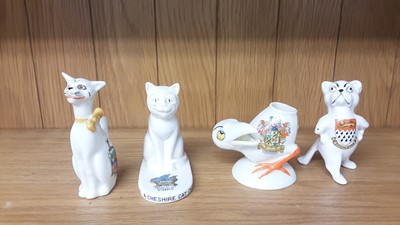 Lot 171 - Selection of Crested China models including Ducks, Cats, Dogs etc, various manufacturers to include W.H Goss, Arcadian and Willow Art