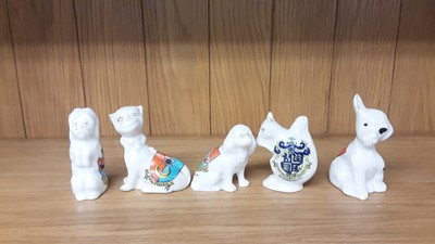 Lot 171 - Selection of Crested China models including Ducks, Cats, Dogs etc, various manufacturers to include W.H Goss, Arcadian and Willow Art