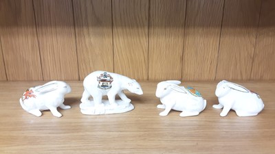 Lot 171 - Selection of Crested China models including Ducks, Cats, Dogs etc, various manufacturers to include W.H Goss, Arcadian and Willow Art