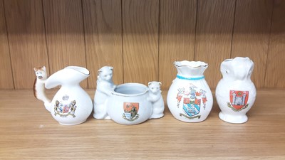 Lot 171 - Selection of Crested China models including Ducks, Cats, Dogs etc, various manufacturers to include W.H Goss, Arcadian and Willow Art