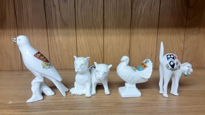 Lot 171 - Selection of Crested China models including Ducks, Cats, Dogs etc, various manufacturers to include W.H Goss, Arcadian and Willow Art