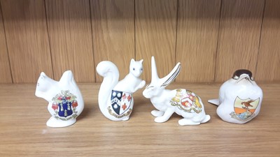Lot 171 - Selection of Crested China models including Ducks, Cats, Dogs etc, various manufacturers to include W.H Goss, Arcadian and Willow Art