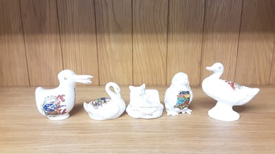 Lot 171 - Selection of Crested China models including Ducks, Cats, Dogs etc, various manufacturers to include W.H Goss, Arcadian and Willow Art
