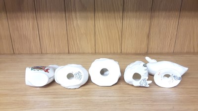 Lot 171 - Selection of Crested China models including Ducks, Cats, Dogs etc, various manufacturers to include W.H Goss, Arcadian and Willow Art