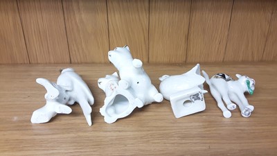 Lot 171 - Selection of Crested China models including Ducks, Cats, Dogs etc, various manufacturers to include W.H Goss, Arcadian and Willow Art