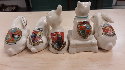 Lot 171 - Selection of Crested China models including Ducks, Cats, Dogs etc, various manufacturers to include W.H Goss, Arcadian and Willow Art