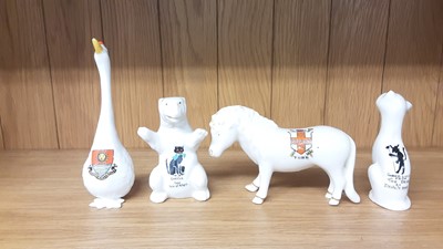 Lot 172 - Selection of Crested China models including Horses, Cats, Camel etc, various manufacturers to include Tuscan, Carlton and Arcadian