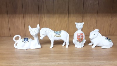 Lot 172 - Selection of Crested China models including Horses, Cats, Camel etc, various manufacturers to include Tuscan, Carlton and Arcadian