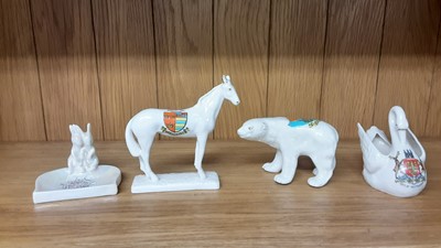 Lot 172 - Selection of Crested China models including Horses, Cats, Camel etc, various manufacturers to include Tuscan, Carlton and Arcadian