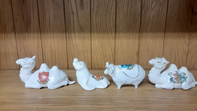 Lot 172 - Selection of Crested China models including Horses, Cats, Camel etc, various manufacturers to include Tuscan, Carlton and Arcadian