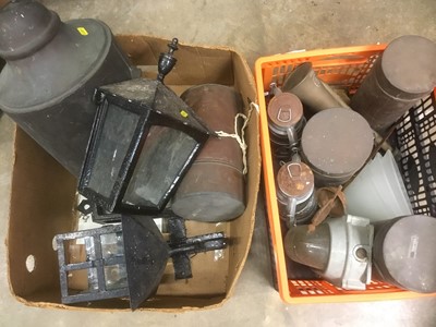 Lot 207 - Metalwares and lanterns and vintage tools