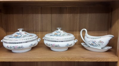 Lot 178 - Wedgwood Kutani Crane coffee and dinner service - 63 pieces