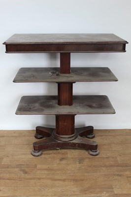Lot 1429 - Victorian mahogany buffet with concertina action, on quatrefoil base and 
pad feet