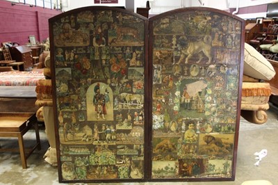 Lot 1433 - Victorian two fold decoupage screen