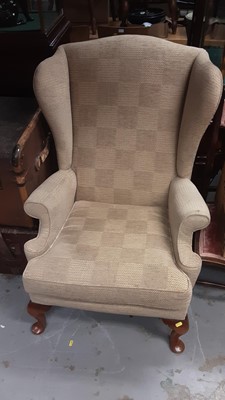 Lot 978 - Pair Parker Knoll wing armchairs on cabriole legs