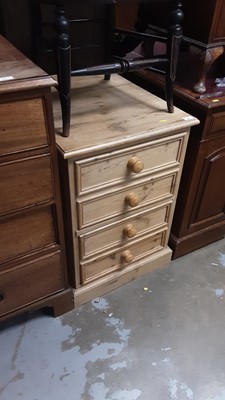 Lot 991 - Pine filing two drawer chest with false drawer front and piano stool