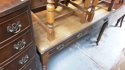 Lot 999 - Edwardian walnut washstand with two drawers on turned legs and pair Regency dining chairs and stool