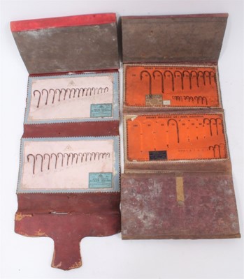 Lot 164 - Two late 19th/early 20th century fold out cases of fishing hooks