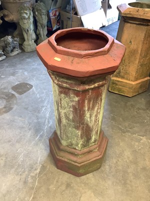 Lot 1030 - Victorian terracotta chimney pot of octagonal form, 80cm high