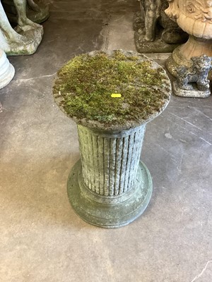 Lot 1044 - Concrete garden circular pillar, 61cm high