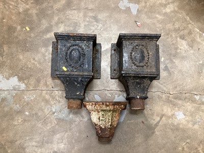 Lot 1050 - Pair of cast iron hoppers and one other (3)