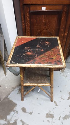 Lot 1080 - Victorian bamboo and lacquer two tier occasional table