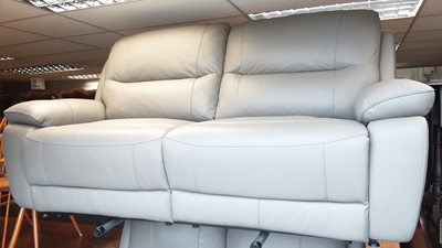Lot 1102 - Pair of good quality leather two seater reclining sofas