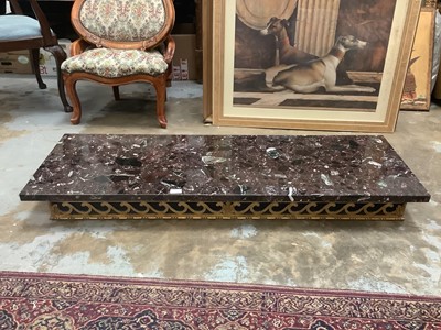 Lot 1114 - Marble topped console table with gilt decorations