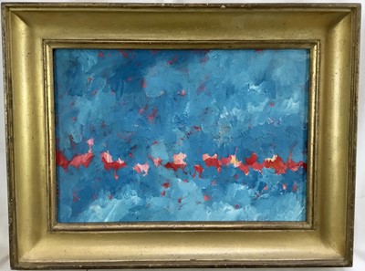 Lot 16 - Jeremy Houghton (b. 1974) oil on board - flamingos, signed and dated 2010 verso, 34cm x 23.5cm, framed