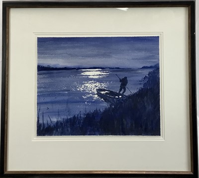 Lot 29 - Jeremy Houghton (b. 1974) watercolour - ‘The Poacher’, signed, 46cm x 37cm in glazed frame