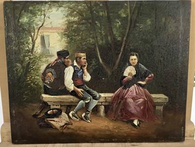 Lot 80 - Continental School oil on panel, 'Infatuation'
