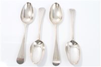 Lot 598 - Four Georgian Old English pattern tablespoons,...