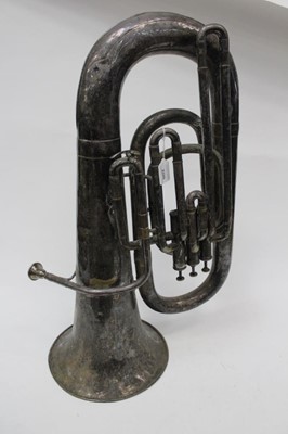 Lot 2325 - Antique silvered euphonium by Lincoln
