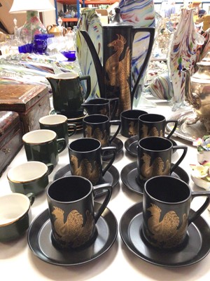 Lot 267 - Portmeirion Phoenix six place coffee set, other tea ware and vintage postcard album