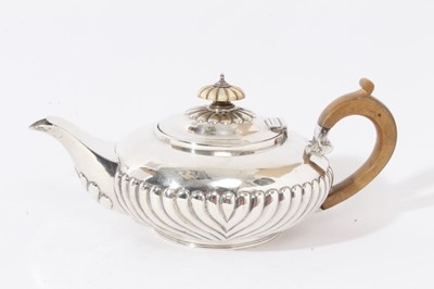 Lot 276 - George IV Emes & Barnard melon form teapot