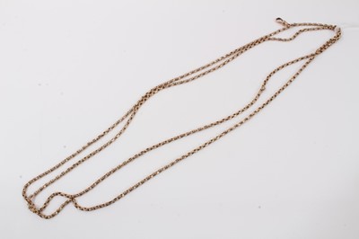 Lot 253 - Victorian 9ct gold guard chain