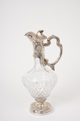 Lot 282 - Contemporary silver mounted Claret Jug. London 1978, Garrard & Co Ltd
