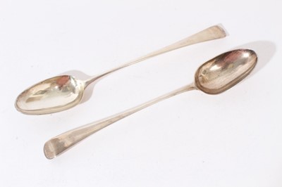 Lot 285 - Two George III silver basting spoons.